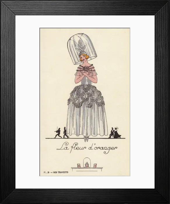 Framed Print : Woman in fancy dress costume as La fleur d oranger Framed Print : Woman in fancy dress costume as La fleur d oranger