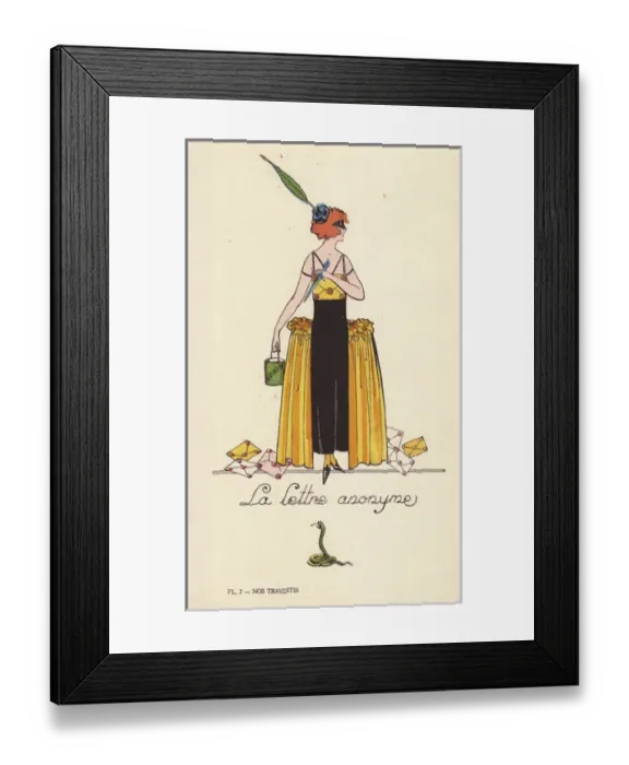Framed Print : Woman in the anonymous letter costume Framed Print : Woman in the anonymous letter costume