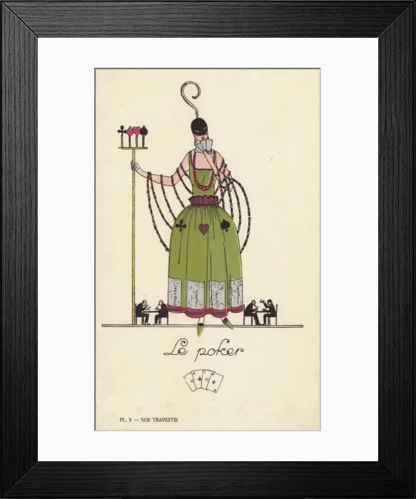 Framed Print : Woman in Poker player fancy dress costume Framed Print : Woman in Poker player fancy dress costume