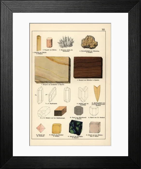 Framed Print : Minerals and crystals including aragonite Framed Print : Minerals and crystals including aragonite