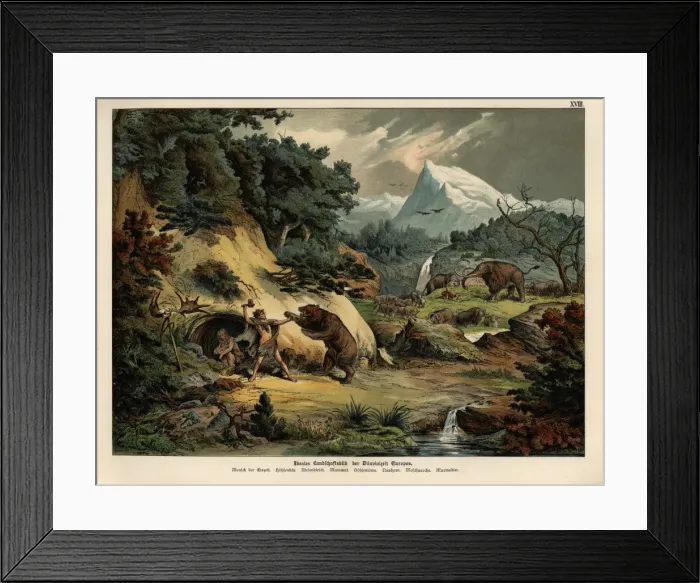 Framed Print : European landscape in the Diluvial era Framed Print : European landscape in the Diluvial era