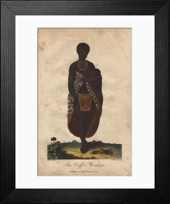 Framed Print : Woman of South Africa, nursing a baby Framed Print : Woman of South Africa, nursing a baby