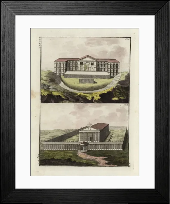 Framed Print : Theater of Bacchus and Temple of Jupiter Framed Print : Theater of Bacchus and Temple of Jupiter