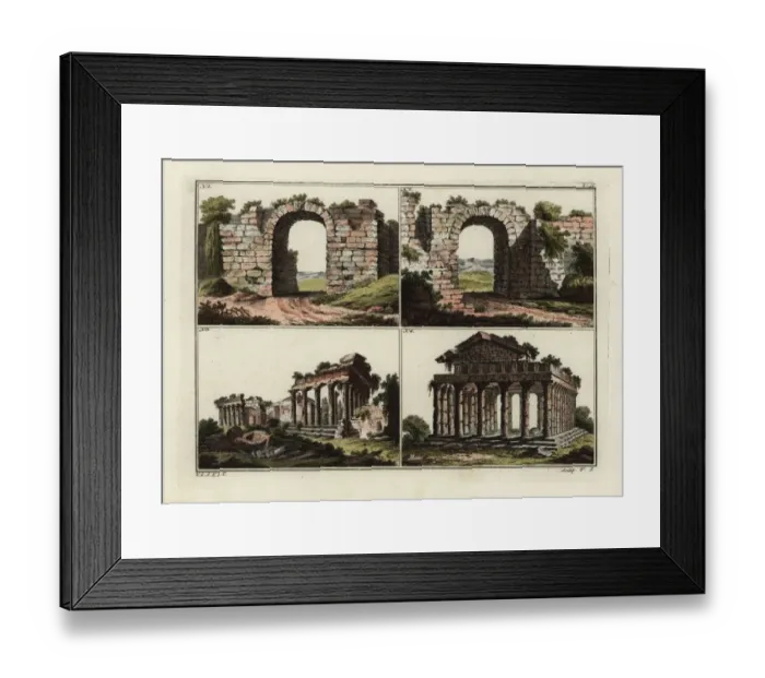 Framed Print : Temple of the goddess Minerva and Temple of Paestum Framed Print : Temple of the goddess Minerva and Temple of Paestum