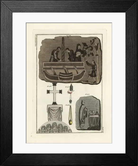 Framed Print : Anglo Saxon grape press and religious paraphernalia Framed Print : Anglo Saxon grape press and religious paraphernalia