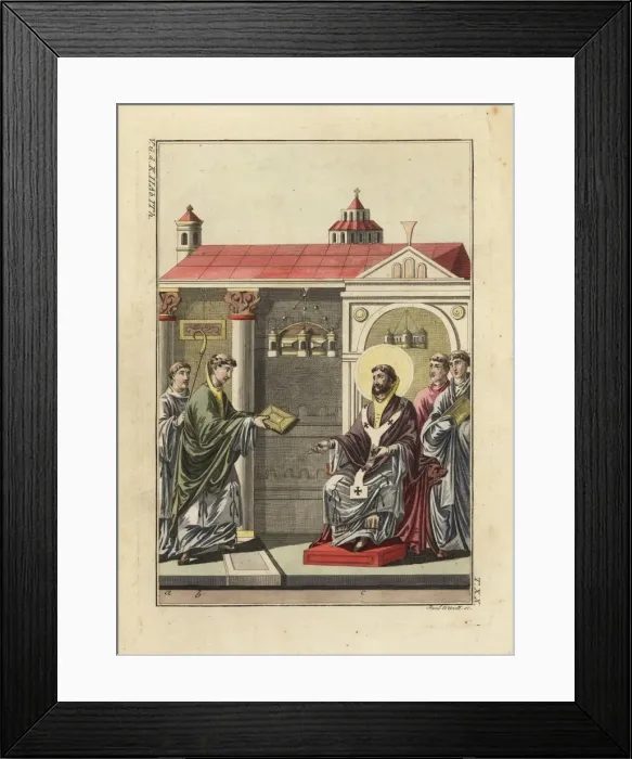 Framed Print : Augustin, Archbishop of Canterbury, receiving Framed Print : Augustin, Archbishop of Canterbury, receiving