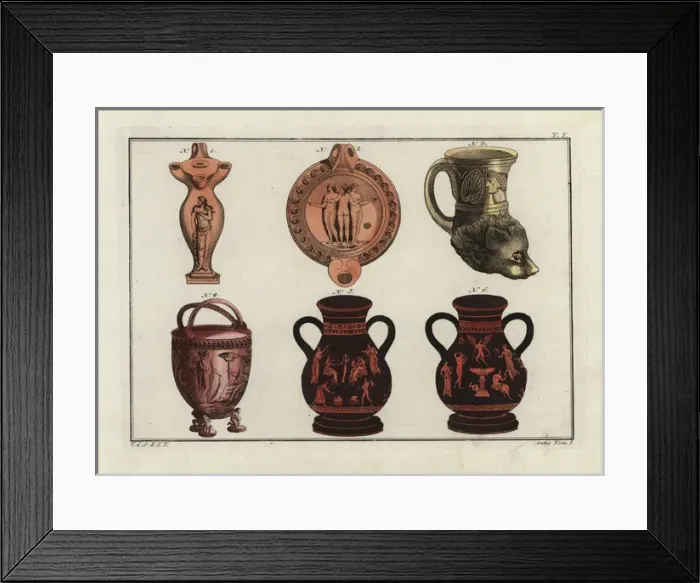 Framed Print : Greek lamps and vases Framed Print : Greek lamps and vases