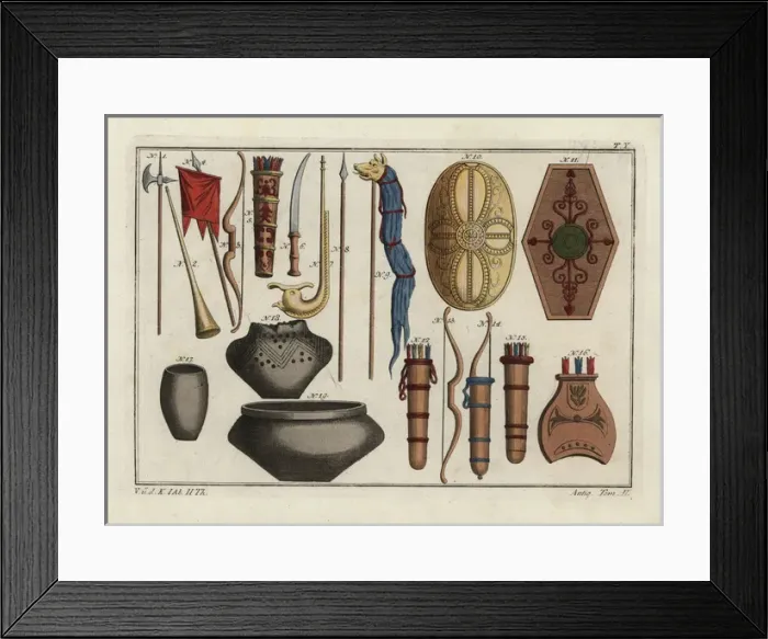 Framed Print : Weapons of ancient peoples Framed Print : Weapons of ancient peoples