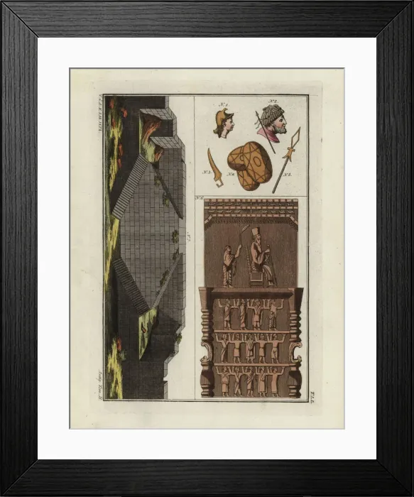 Framed Print : Persian sculpture and staircase Framed Print : Persian sculpture and staircase