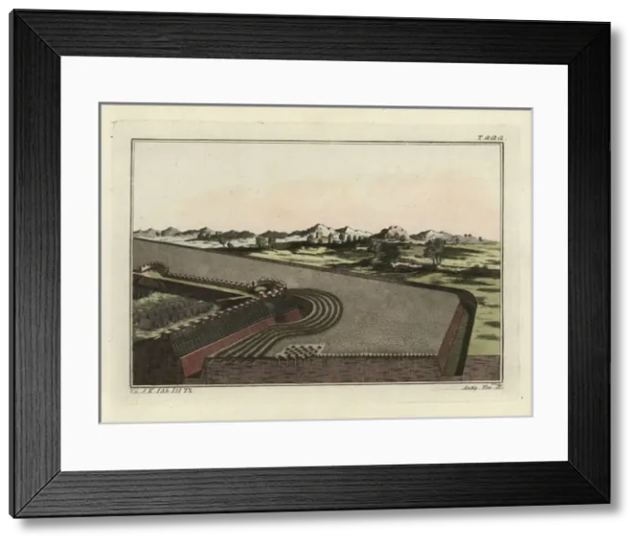 Framed Print : Roman lines of circumvallation or fortification Framed Print : Roman lines of circumvallation or fortification