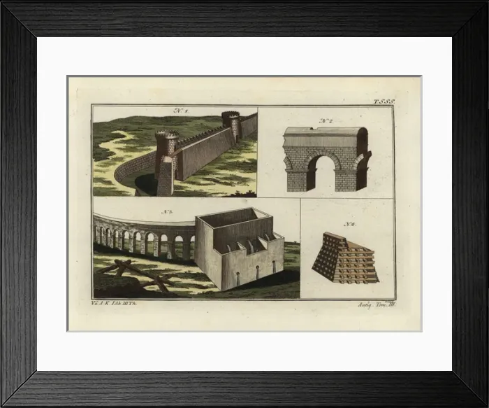 Framed Print : Roman town walls, aqueduct and reservoir Framed Print : Roman town walls, aqueduct and reservoir