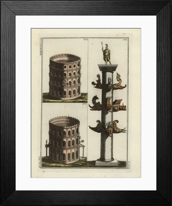 Framed Print : The column of Duilus and Roman ampitheatres Framed Print : The column of Duilus and Roman ampitheatres