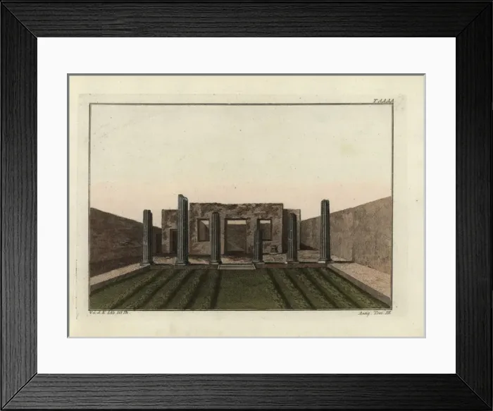 Framed Print : Courtyard in a Roman house with columns Framed Print : Courtyard in a Roman house with columns