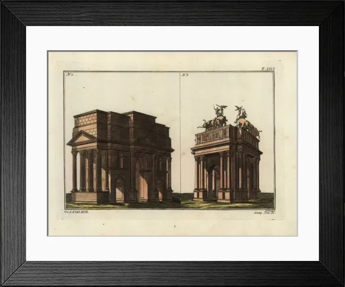 Framed Print : Arches of Triumph of Gauis Marius and of Domitian Framed Print : Arches of Triumph of Gauis Marius and of Domitian
