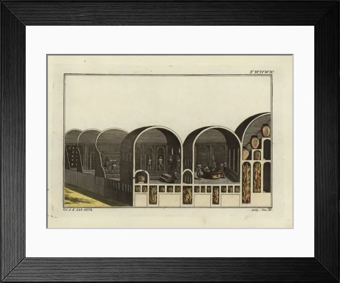 Framed Print : Cross-section of Roman baths Framed Print : Cross-section of Roman baths
