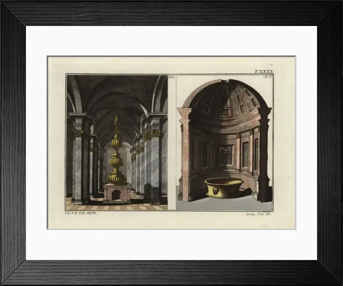 Framed Print : Interior of the Roman baths, showing vaulted Framed Print : Interior of the Roman baths, showing vaulted