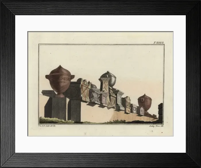 Framed Print : Roman funeral stones and urns Framed Print : Roman funeral stones and urns