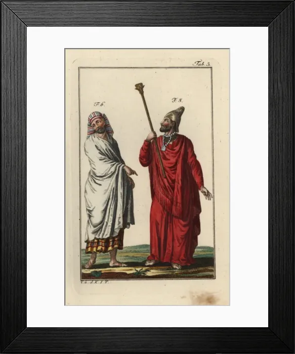 Framed Print : Egyptian king or pharaoh and an Egyptian man in full dress Framed Print : Egyptian king or pharaoh and an Egyptian man in full dress
