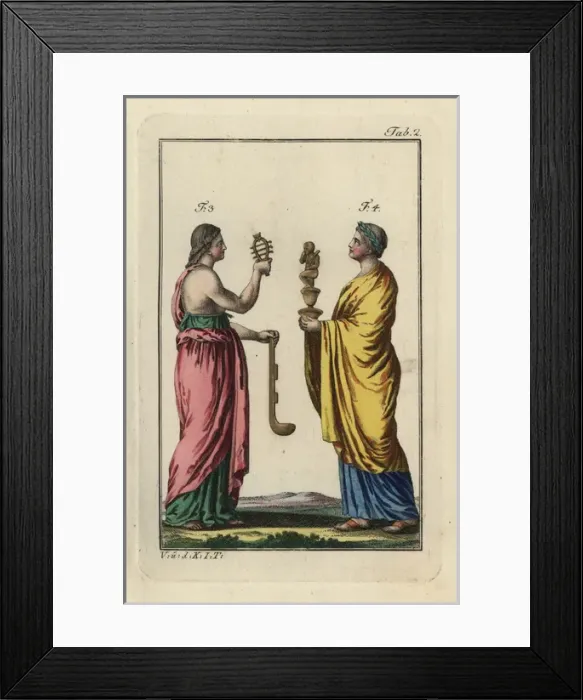 Framed Print : Egyptian woman with sistrum and simpulum Framed Print : Egyptian woman with sistrum and simpulum