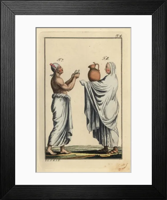 Framed Print : Egyptian priest with scroll and another priest Framed Print : Egyptian priest with scroll and another priest