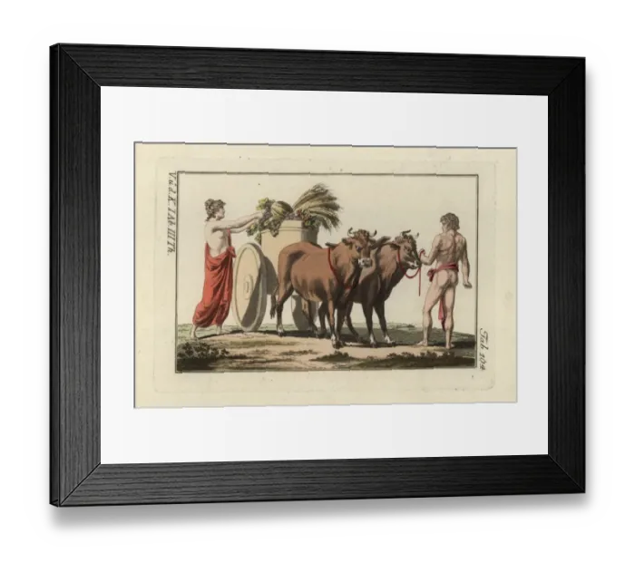 Framed Print : Woman loading wheat, melons and vegetables Framed Print : Woman loading wheat, melons and vegetables