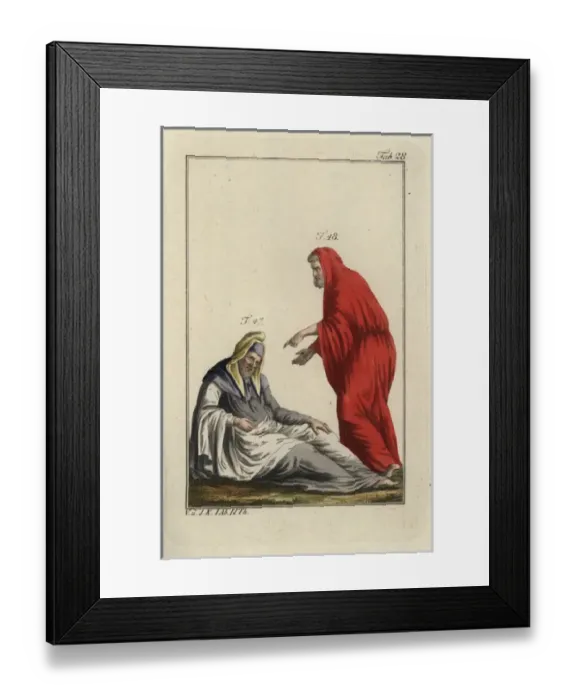 Framed Print : Phrygian priest (seated) and King Priamus in Phrygian cloak Framed Print : Phrygian priest (seated) and King Priamus in Phrygian cloak