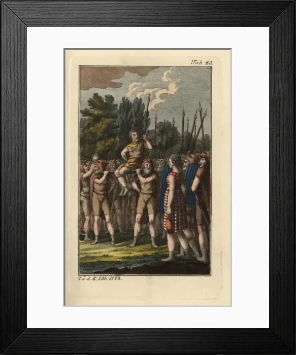 Framed Print : Ceremonial election of a duke among the Franks