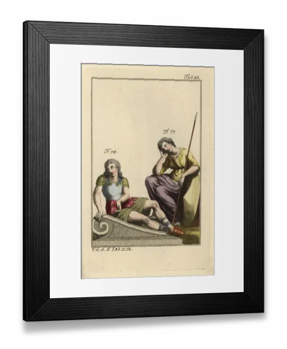 Framed Print : Captive king of the Gauls and a pensive British woman Framed Print : Captive king of the Gauls and a pensive British woman