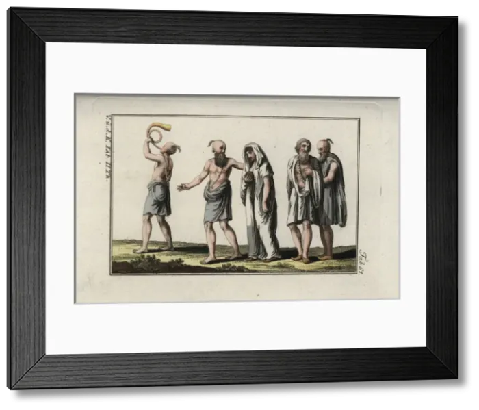 Framed Print : Indian men accompanying a widow to a funeral pyre (sati) Framed Print : Indian men accompanying a widow to a funeral pyre (sati)