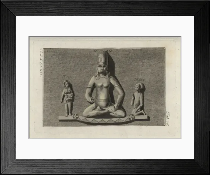 Framed Print : Three Indian figures from a monument Framed Print : Three Indian figures from a monument