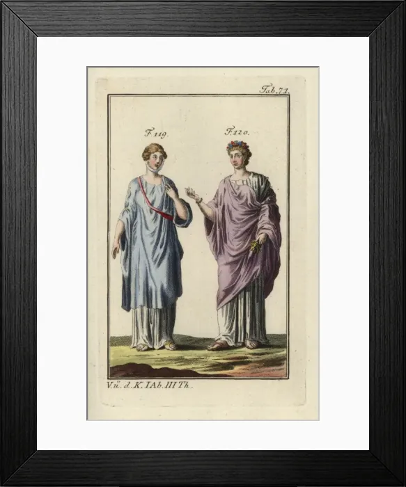 Framed Print : Roman woman and the goddess Flora in the panula Framed Print : Roman woman and the goddess Flora in the panula