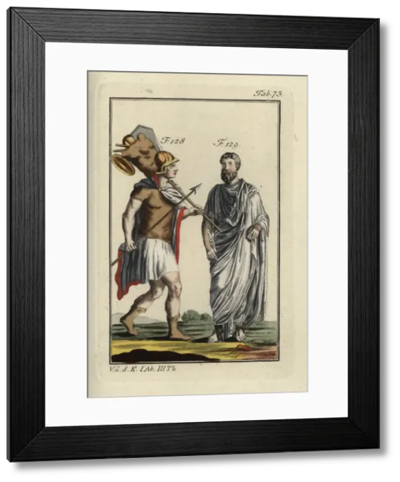 Framed Print : Emperor Romulus Augustus in battledress with Framed Print : Emperor Romulus Augustus in battledress with