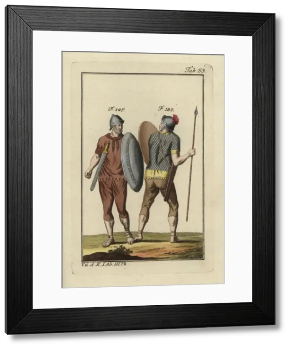 Framed Print : Roman soldiers with shields, swords, helmets Framed Print : Roman soldiers with shields, swords, helmets