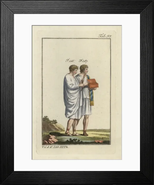 Framed Print : Two boy acolytes (Ramilli) carrying the equipment Framed Print : Two boy acolytes (Ramilli) carrying the equipment