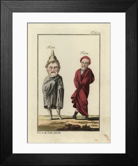 Framed Print : Roman actors in masks
