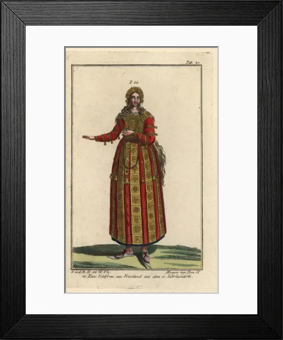 Framed Print : Noblewoman from Friesland from the 11th century Framed Print : Noblewoman from Friesland from the 11th century