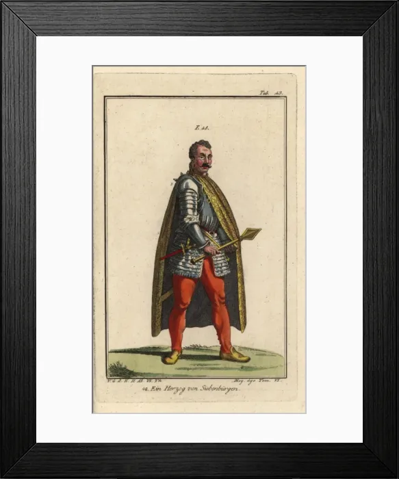Framed Print : A duke of Transylvania in armor and cloak Framed Print : A duke of Transylvania in armor and cloak