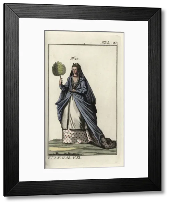 Framed Print : Woman of Vicenza wearing large silk veil Framed Print : Woman of Vicenza wearing large silk veil