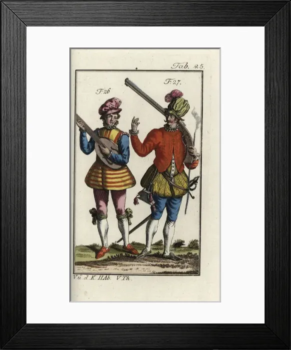 Framed Print : Young merchant of Brabant playing a lute, 1588 Framed Print : Young merchant of Brabant playing a lute, 1588
