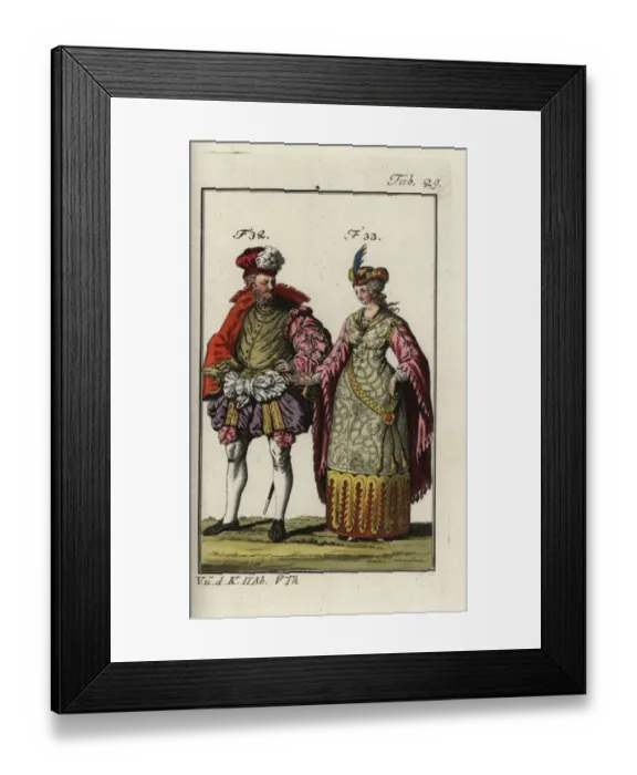 Framed Print : German nobleman 1577 and a countess of Holland Framed Print : German nobleman 1577 and a countess of Holland