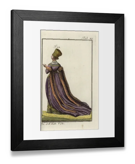 Framed Print : Wedding dress of a woman of Nuremberg, 1577 Framed Print : Wedding dress of a woman of Nuremberg, 1577