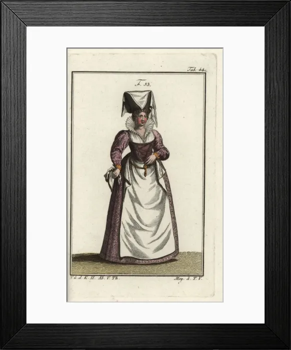 Framed Print : Noblewoman of Lorraine, wearing an eccentric Framed Print : Noblewoman of Lorraine, wearing an eccentric
