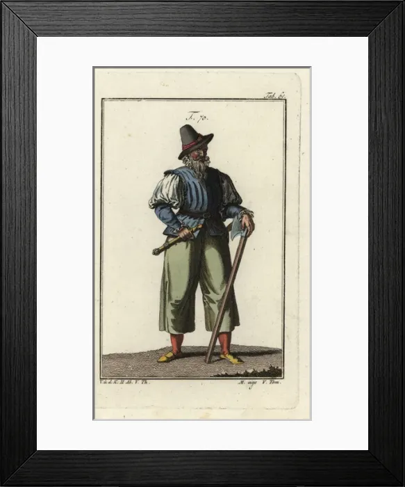 Framed Print : Man of Alsace in the middle ages with sword Framed Print : Man of Alsace in the middle ages with sword