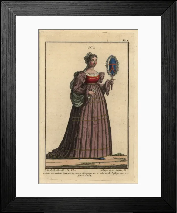 Framed Print : Noblewoman of Spain from the late 11th or early Framed Print : Noblewoman of Spain from the late 11th or early