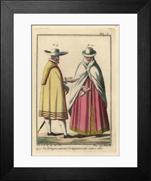Framed Print : Portuguese man and woman, 1660 Framed Print : Portuguese man and woman, 1660