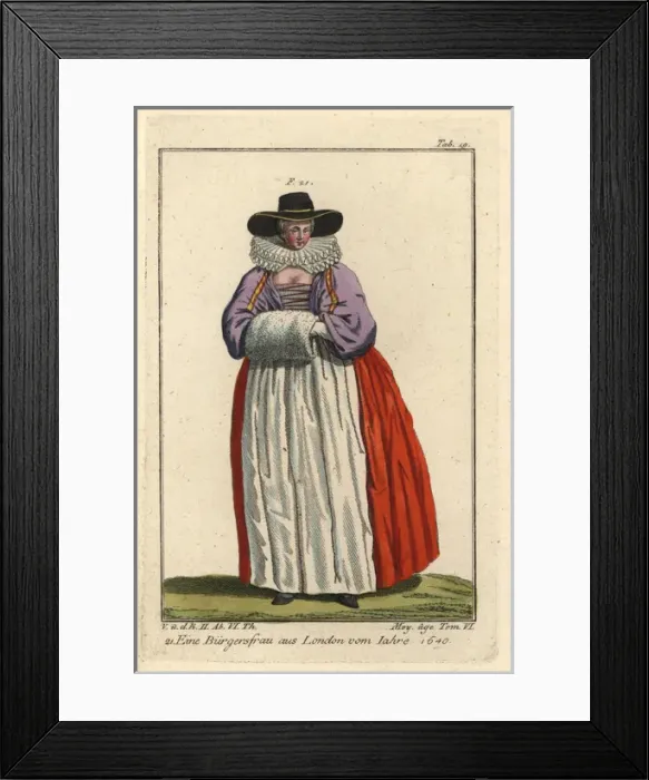 Framed Print : London merchants wife, 1640 Framed Print : London merchants wife, 1640