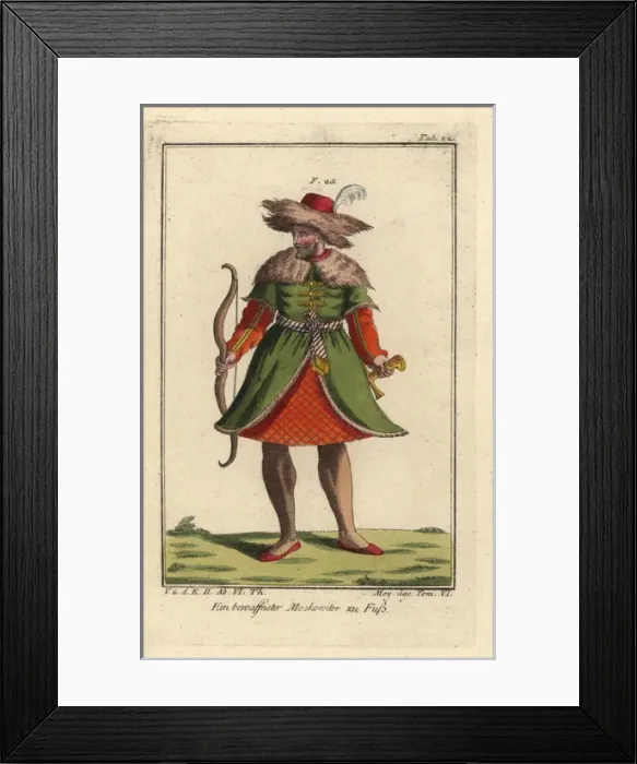 Framed Print : Armed Muscovite on foot, 16th century Framed Print : Armed Muscovite on foot, 16th century