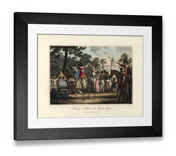 Framed Print : Dancers on stilts in the Champs Elysees Framed Print : Dancers on stilts in the Champs Elysees