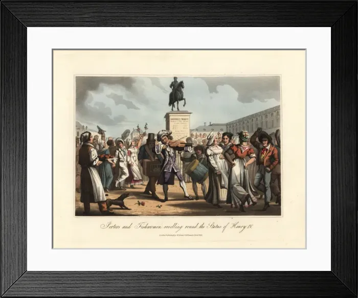 Framed Print : Porters and fishwomen revelling around Framed Print : Porters and fishwomen revelling around