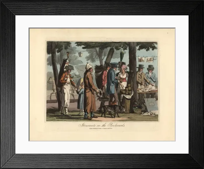 Framed Print : itinerant trades people on the boulevards of Paris Framed Print : itinerant trades people on the boulevards of Paris